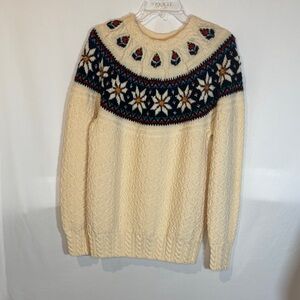 Dale of Norway Cream Wool Sweater with Nordic Accents